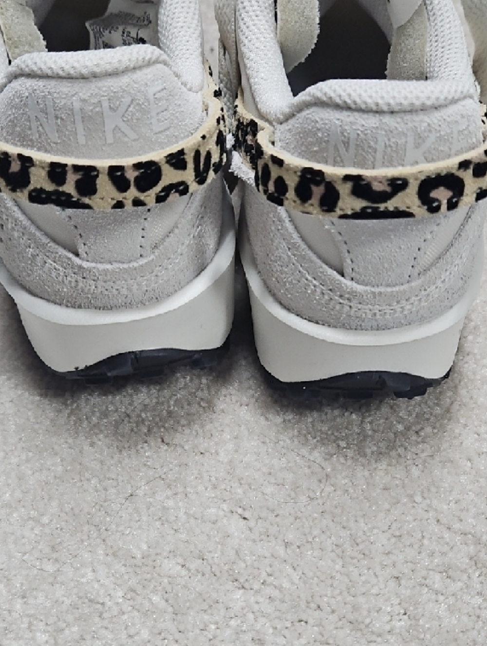 Nike Women’s White Sneakers with Leopard Swoosh Accent - Picture 4 of 5
